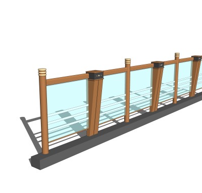 现代栏杆SU模型，栏杆SKB文件下载