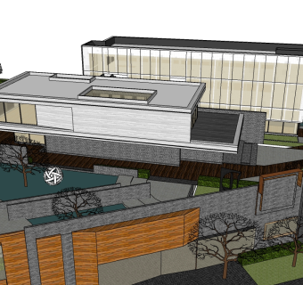 现代售楼处skb模型分享，售楼中心SU模型下载