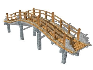 自然风<em>拱桥</em>草图大师模型，<em>拱桥</em>sketchup模型免费下载