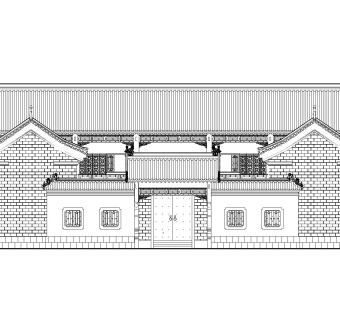 仿古四合院建筑设计施工图(内含效果图)