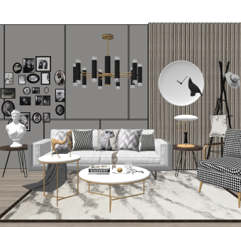 现代欧式沙发su模型，欧式沙发sketchup模型下载