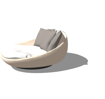 现代躺椅SU免费模型，现代白色简约躺椅sketchup模型