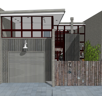 现代别墅草图大师模型下载，别墅SKP模型下载