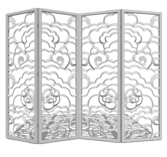 现代隔断屏风su模型，屏风草图大师模型下载