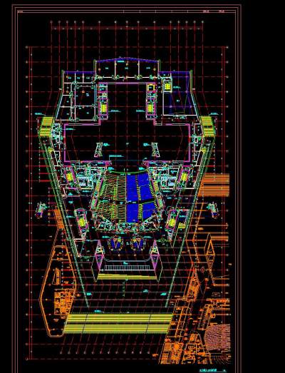 山东青岛大剧院设计CAD施工图，剧院cad设计图纸下载