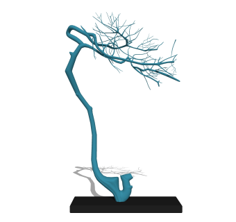 艺术枯树枝摆件草图大师模型,现代装饰品su模型下载