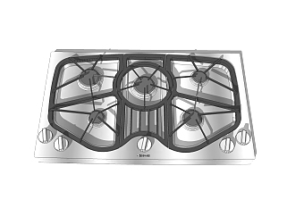 现代煤气灶sketchup模型，厨具草图大师模型下载