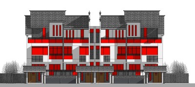 中式特色建筑草图大师模型下载、特色建筑su模型下载