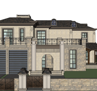 欧式别墅su模型下载、欧式别墅草图大师模型下载