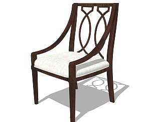简欧单椅草图大师模型，单椅sketchup模型下载
