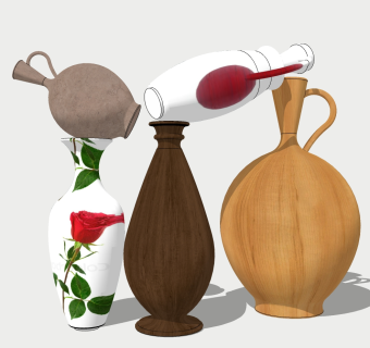 陶瓷器皿草图大师模型，陶瓷器皿sketchup模型下载