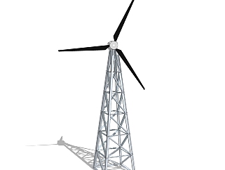現代大型風車sketchup模型，風車skp模型下載