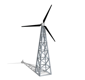 现代大型风车sketchup模型，风车skp模型下载