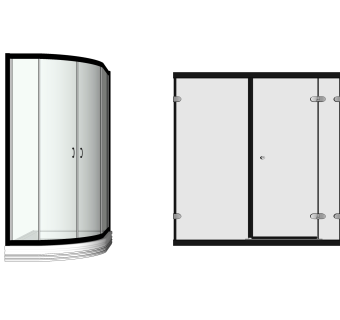 淋浴门草图大师模型，浴室门SU模型下载