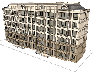 欧式<em>公寓</em>sketchup模型，<em>公寓</em>草图大师模型下载