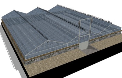 现代温室大棚草图大师模型，温室大棚sketchup模型免费下载