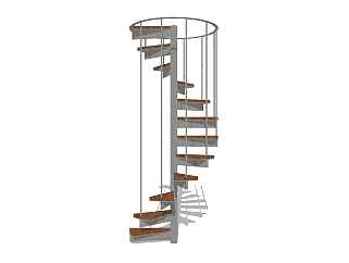 钢结构螺旋<em>楼梯sketchup模型</em>免费下载