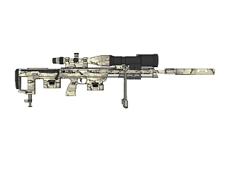 德国DSR-1狙击狙击步枪草图大师模型，步枪SU模型下载
