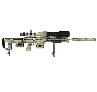 德国DSR-1狙击狙击步枪草图大师模型，步枪SU模型下载