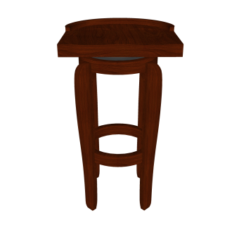 现代实木吧椅草图大师模型，固定吧椅sketchup模型下载