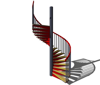 现代旋转楼梯免费su模型，楼梯草图大师模型下载