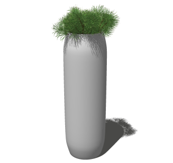 现代植物盆栽 创业大厦模型，金鱼藻sketchup模型下载