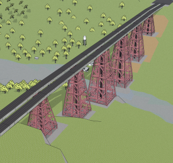 现代桥梁草图大师模型下载，sketchup桥梁su模型分享