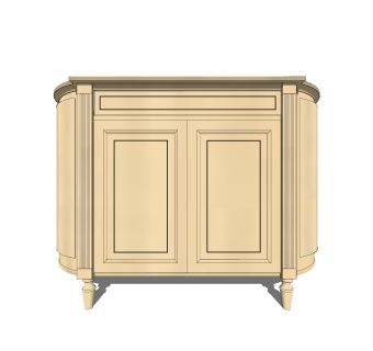 欧式边柜草图大师模型，边柜SKP模型