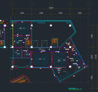 培训学校平面布置cad施工图下载、培训学校平面布置dwg文件下载