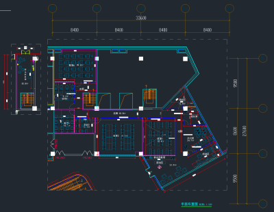 培训学校平面布置cad施工图下载、培训学校平面布置dwg文件下载