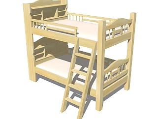 高低床铺草图大师模型，<em>儿童床</em>SU模型下载