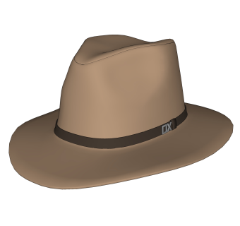 现代休闲宽檐帽草图大师模型,服装店衣架su模型下载