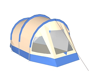现代简约户外帐篷skp模型，帐篷sketchup模型下载