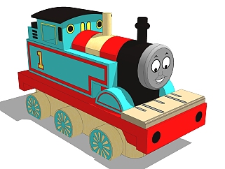 现代托马斯小火车草图大师模型，玩具su模型下载