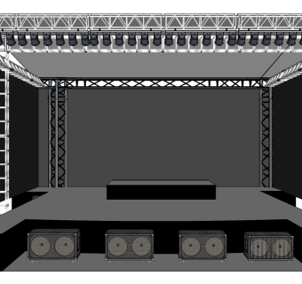 现代镜框式舞台草图大师模型，舞台skb模型分享
