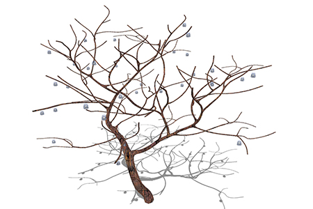 火炬树枯树乔木草图大师模型，景观绿植sketchup素材下载