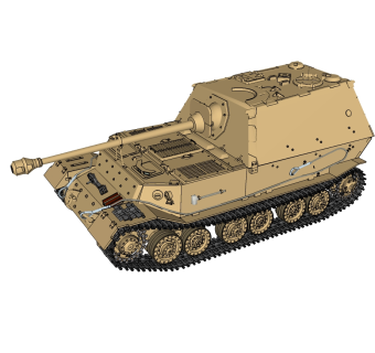 德国FERDINAND斐迪南坦克草图大师模型，坦克SU模型下载