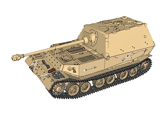 德国FERDINAND斐迪南坦克草图大师模型，<em>坦克SU模型</em>下载