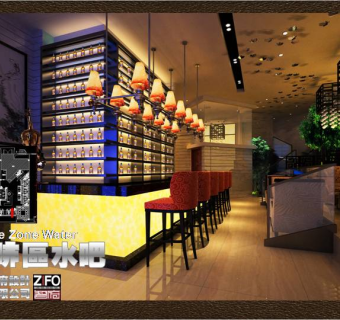 四季茗茶施工图，茗茶CAD图纸下载