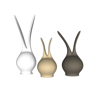 陶瓷兔子摆件草图大师模型,现代装饰品su模型下载