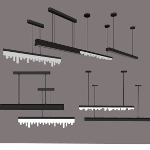 现代办公吊灯组合草图大师模型，办公吊灯sketchup模型下载