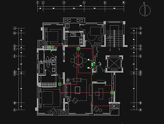 住宅室内空间电气施工图CAD图纸