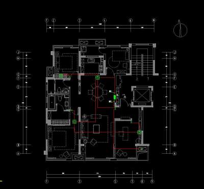 住宅室内空间电气施工图CAD图纸