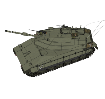 以色列Merkava梅卡瓦MK4型坦克草图大师模型，坦克SU模型下载