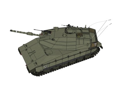 以色列Merkava梅卡瓦MK4型坦克草图大师模型，坦克SU模型下载