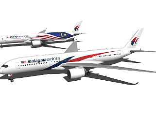 现代民航客机草图大师模型，飞机sketchup模型