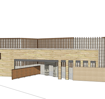 现代售楼处建筑方案草图大师模型，建筑构件sketchup模型免费下载