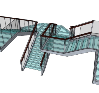 现代简约楼梯草图大师模型，楼梯sketchup模型下载