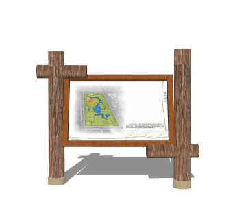 中式指示牌su模型，指示牌草图大师模型下载