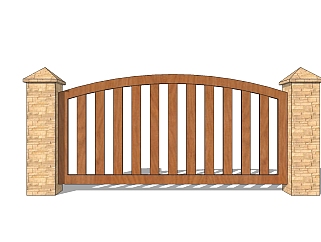 新中式围墙护栏su模型下载、围墙护栏草图大师模型下载